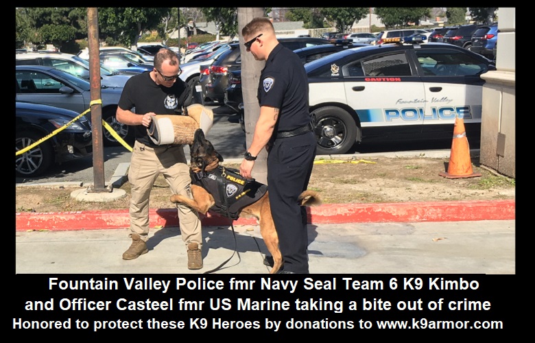 K9 Armor is proud to protect Fountain Valley PD K9 Kimbo