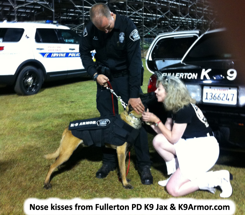Nose kisses from Fullerton PD K9 Jax and K9 Armor.com 