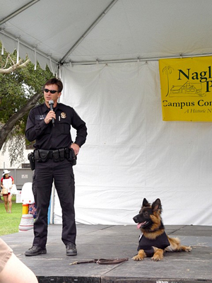 U.S. Park Police Officer Pat Smith and K-9 Hunter at Bark in the Park 2004