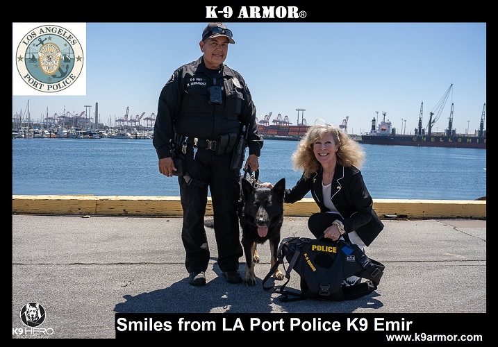 May 25, 2024 We gave a vest to LA Port Police K9 Emir for Officer Hernandez