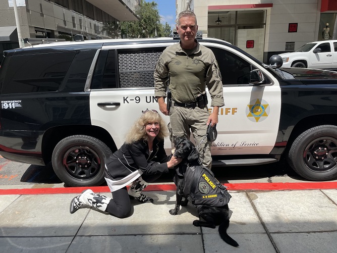LA Sheriff K9 Bomb Squad K9 Pearl and Sgt Bishop received their vest