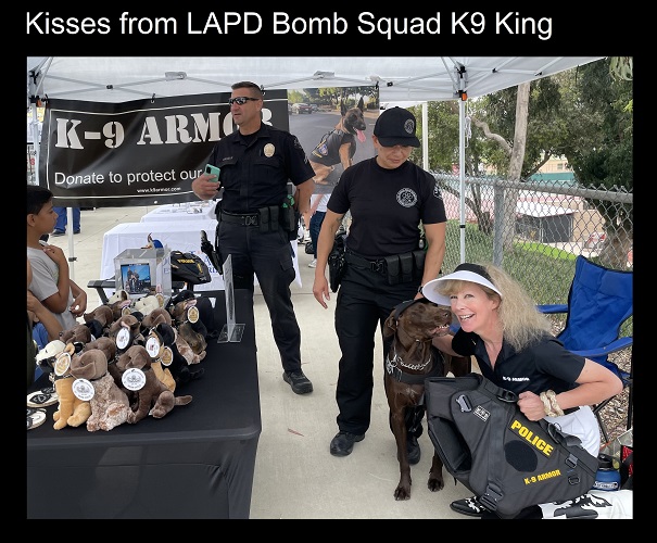 Kisses from LAPD K9 King for K9 Armor cofounder Suzanne