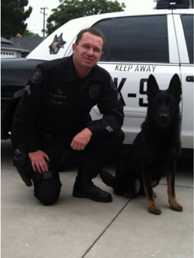 OCPCA President, Placentia PD Officer Chris Anderson and K9 Habo
